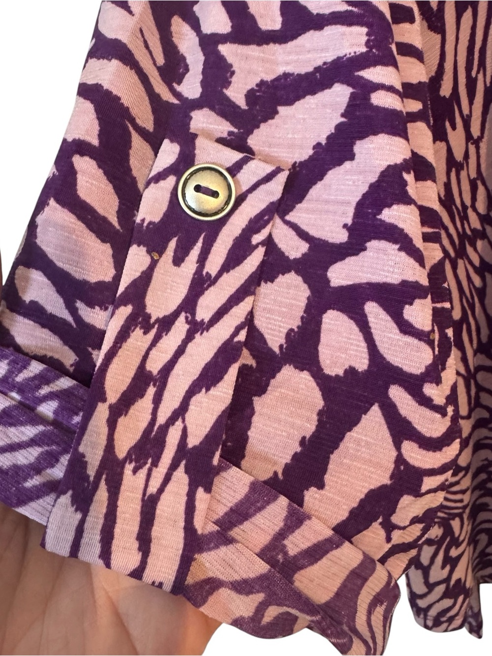 BEAUTIFUL Plus Size V‑Neck Tunic Top in Pink and Purple  2X   #E - Picture 3 of 8